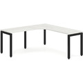 Elements Radius Desk 72" x 72" with Left Return - Silver with Black Legs