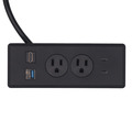 Low Profile Power Module for Conference Tables - Black