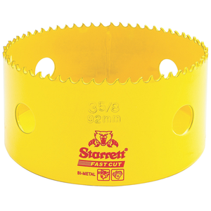 STARRETT FCH0358-G 3-5/8'' (92mm) Fast Cut Straight Pitch Bi-Metal Hole Saw