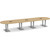 16' Classic Racetrack Conference Table with Palmer Base - Aspen Top, Brushed Silver Base