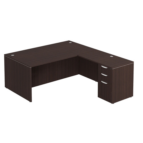 Classic L-Shape Desk 78" x 71" with Box/Box/File Pedestal - Espresso