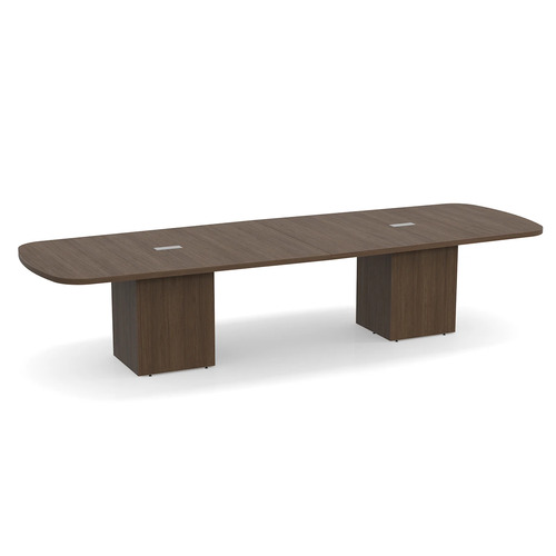 Arena Conference Table 12 Ft with Cube Base - Modern Walnut