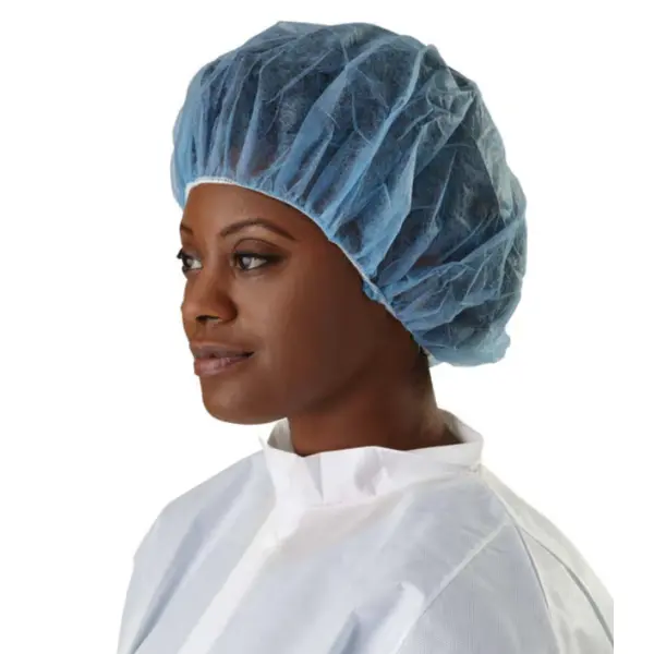 Cap Bouffant 21" Blue LtxFree 100/bx   CRI1001