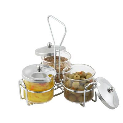Winco WH-4 Condiment Jar Holder 3 Ring