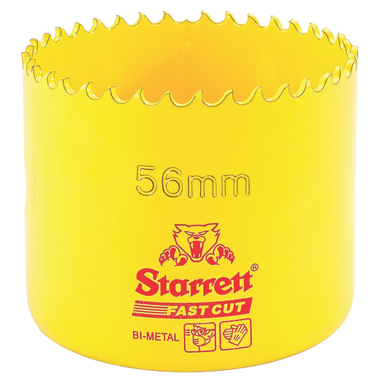 STARRETT FCH056M-G 56mm Fast Cut Straight Pitch Bi-Metal Hole Saw