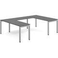 Elements U-Shape Desk 102" x 72" - Newport Grey with Silver Legs