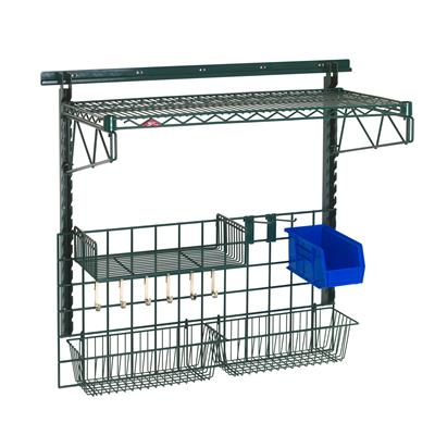 Metro SWK36-1A2-SR Pos Food Prep Task Station Wall Shelving Kit 40" Wall Track