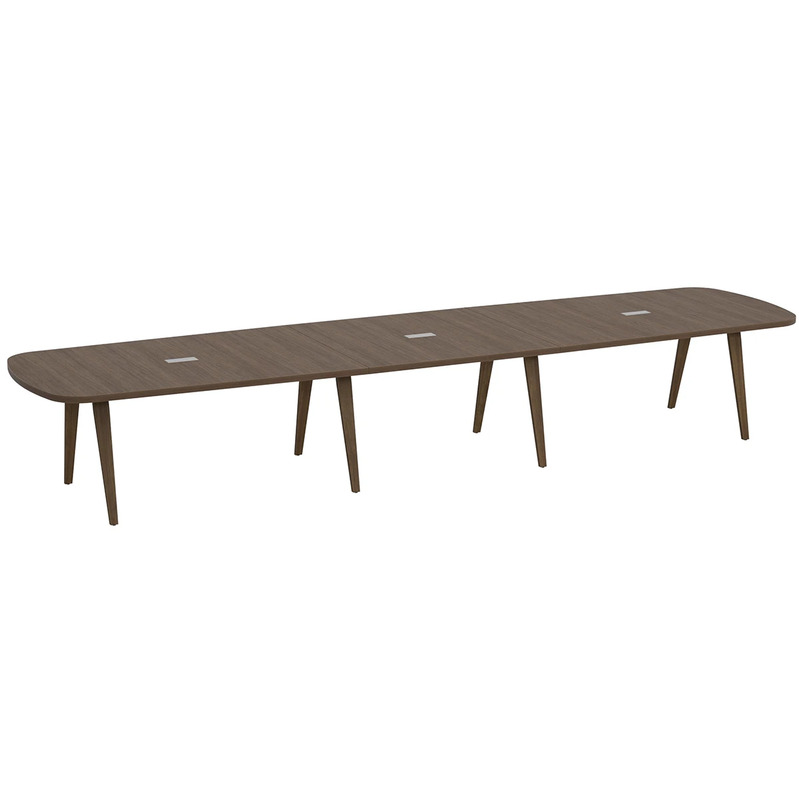 Signature Arena Conference Table 16 Foot - Modern Walnut with Modern Walnut Wood Legs