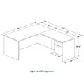 Classic L-Shape Desk 77" x 66" with Box/File Pedestal - Modern Walnut
