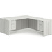 CLALD1043- Classic L-Shape Desk 71" W x 30" D with 47" Return and 2 Box/File Pedestals- Silver Birch
