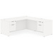 CLALD2035- Classic L-Shape Desk 60" W x 30" D with 42" Return and 2 Box/File Pedestals- White
