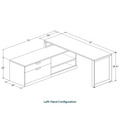 Encore L-Shape Desk 71" x 72" with Personal Storage and Bookcase Credenza - Aspen