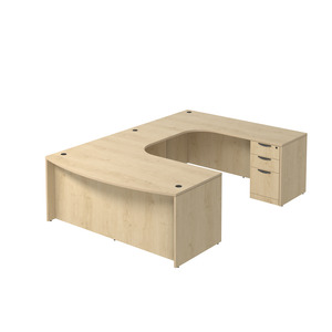 CLAUD1013 Right Executive Bowfront 71" X 120" Desk- Maple