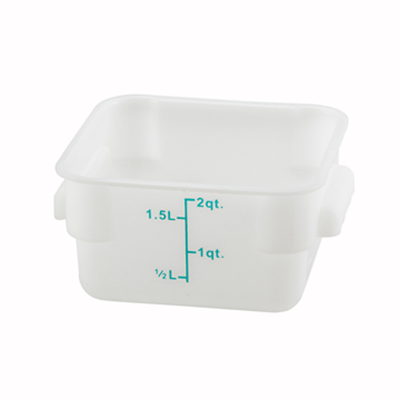 Winco PESC-2 White 2 qt Food Storage Container