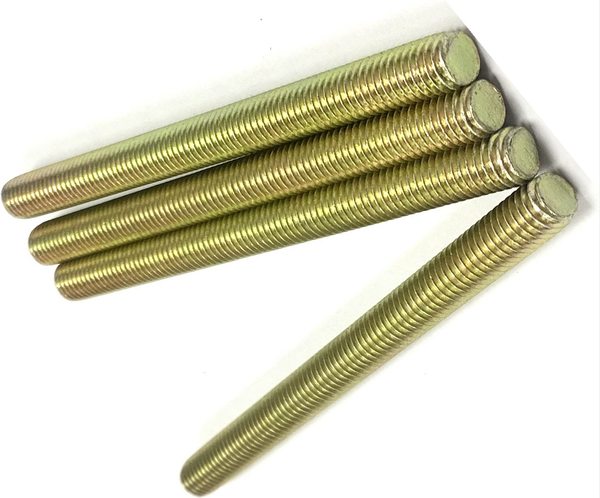 5/16" - 24 X 12" FULLY THREADED STRAIGHT ROD SAE J429 GR 8 ZINC TRIVALENT YELLOW