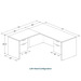 CLALD2043- Classic L-Shape Desk 71" W x 30" D with 42" Return and 2 Box/File Pedestals- Espresso