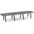 14' Boat Shape, Signature Conference Table: Newport Gray Top, Black Metal VA Leg