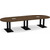 12' Classic Racetrack Conference Table with Palmer Base - Modern Walnut Top, Black Base