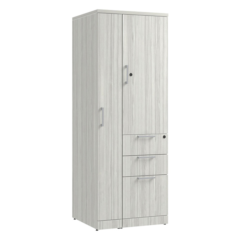 CLAST1018N, PL286/287 NARROW WARDROBE, CABINET, BOX/BOX/FILE - Silver Birch