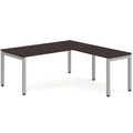 Elements L-Shape Desk 72" x 72" x 36"D - Espresso with Silver Legs
