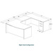 CLAUD1012R- Right-Handed Classic U-Shape Bowfront Executive Workstation 71" W x 107" D with Box/Box/File Pedestal- Maple