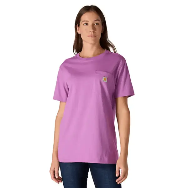 CARHARTT 103067 - Women's Loose Fit Heavyweight Short Sleeve Pocket T-Shirt - Cherry Bloom