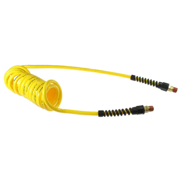 Flexcoil, 1/4" x 30', 1/4" NPT Swivel Strain Relief Fittings, Yellow