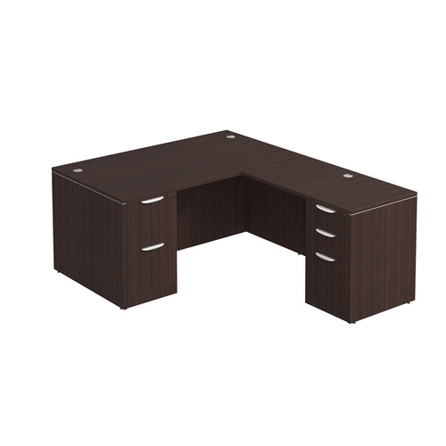 Classic L-Shape Desk 72" x 60" with 2 Full Pedestals - Espresso