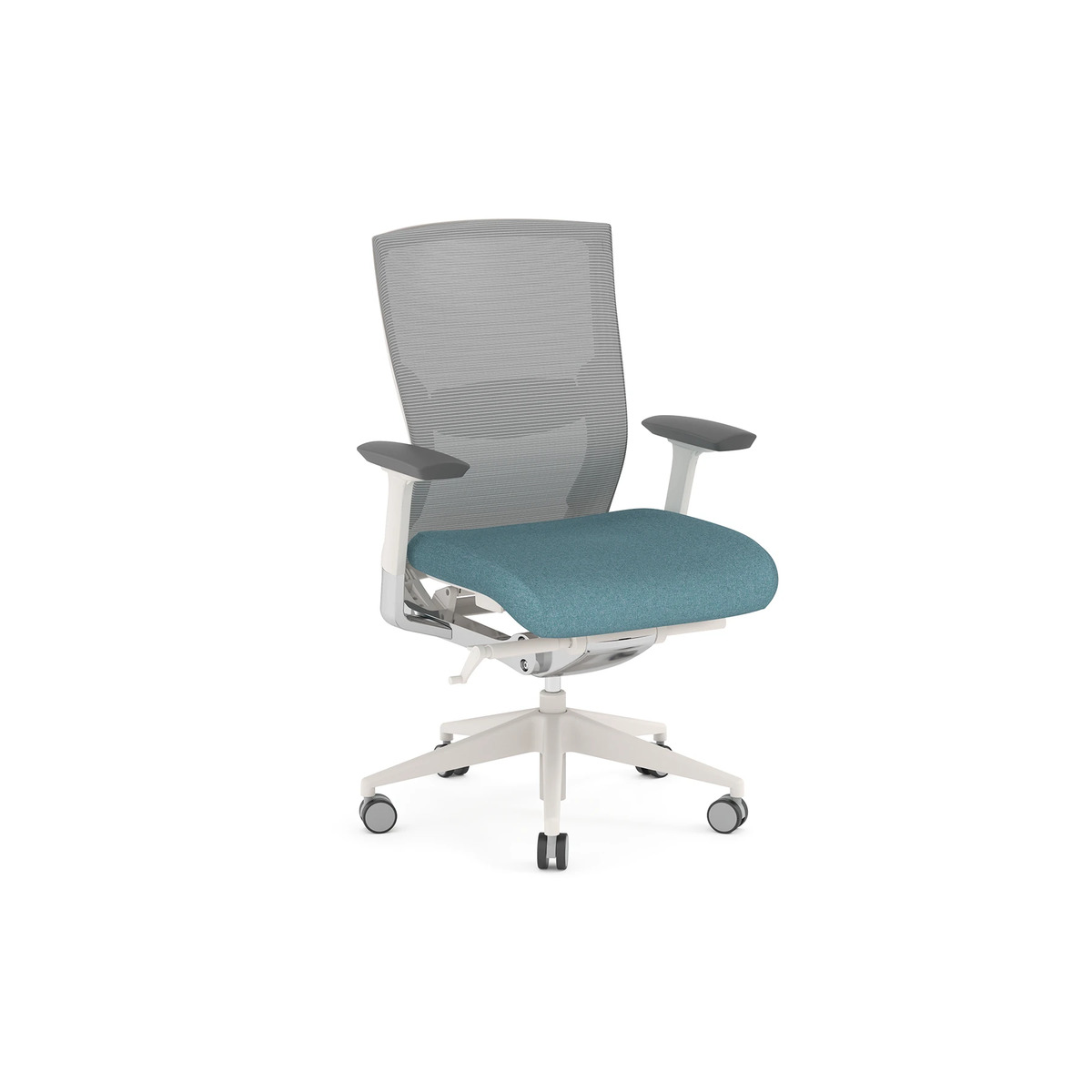 Propel Office Chair - White Frame with Blue Seat