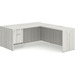 CLALD1045- Classic L-Shape Desk 71" W x 36" D with 47" Return and Box/File Pedestal- Silver Birch