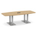 PALBS4236N BRUSHED- 8 ft. Classic Boat Shape Conference Table with Brushed Palmer Base