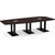  10' Classic Boat Shape Conference Table with Palmer Base - Espresso Top, Black Base