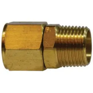 Pipe Straight Swivel Adapter, 1/8 in MNPTF x 1/8 in FNPTF, 1.1 in, Brass