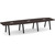 14' Boat Shape, Signature Conference Table: Espresso Top, Black Metal VA Leg