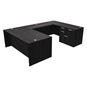 CLAUD1004 Executive U-Shape Typical 71" X 107" Desk- Coastal Grey