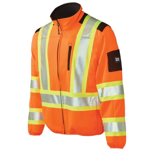 TOUGH DUCK SJ49 - Zip Front Fleece Safety Jacket - Orange
