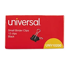 10200 SMALL BINDER CLIPS, BLACK 12/BX UNV10200