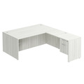 Classic L-Shape Desk 83" X 71" with Box/File Pedestal - Silver Birch