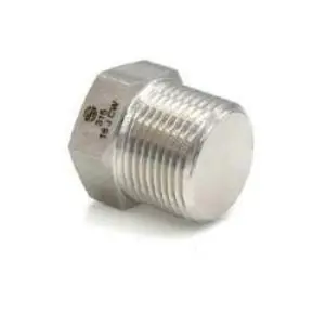 Hex Pipe Plug, 1/4 in MPT, Stainless Steel