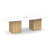 8' Classic Boat Shape Conference Table with Cube Base - White Top, Aspen Base