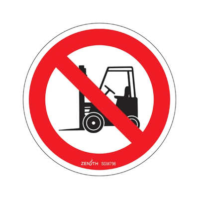 No Forklifts Sign - 6" x 6" - Vinyl - Pictogram