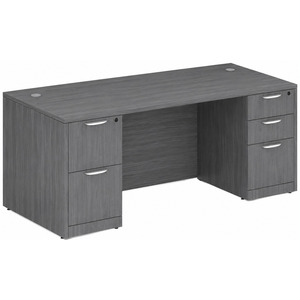 CLASD1030- Classic Desk 71" W x 30" D with Two Full Pedestals- Coastal Gray