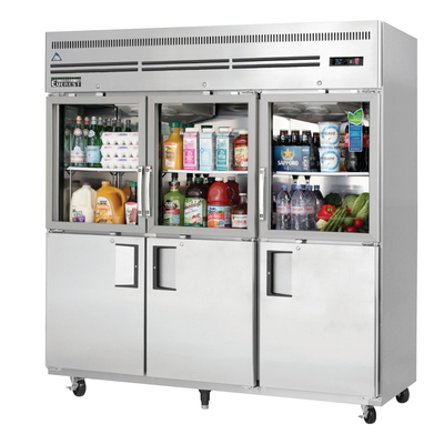 Everest EGSH6 Reach-In Refrigerator 6 Solid and Glass Half Doors, 115v, NSF - 71 cu. ft.
