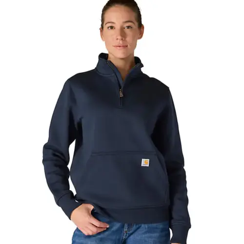 CARHARTT 105295 - Women's Relaxed Fit Midweight Quarter-Zip Mock-Neck Sweatshirt - Navy