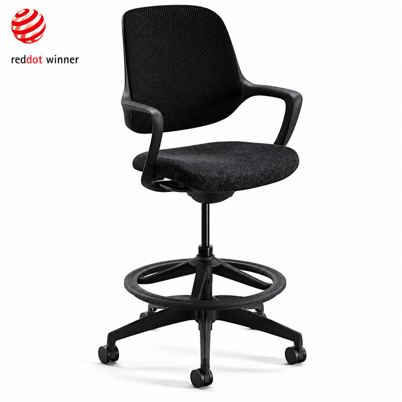 Niro Drafting Chair - Black