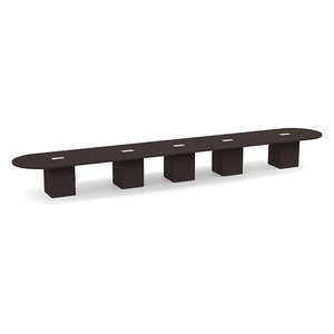 24ft Racetrack, cube base Conference Table: ESPRESSO CUBRT3288NESPESP