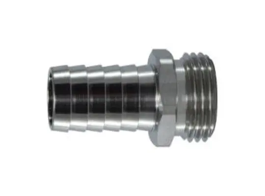 Garden Hose Swivel Adapter, 1/2 in Hose Barbed x 3/4 in MGH, Stainless Steel