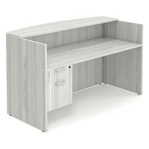 CLASD1052NSLBSLB, 71"x30" Reception Station with Laminate Transaction Top - Silver Birch