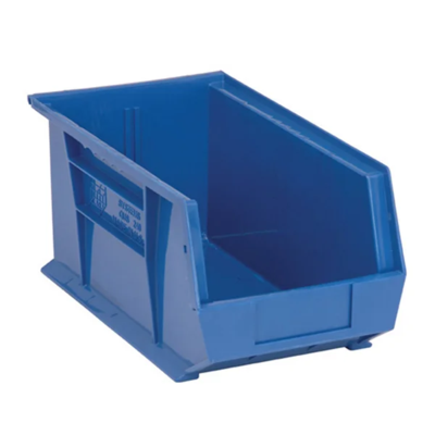 Storage Bin - Plastic - 8-1/4" x 14-3/4" x 7" - 60 lb Capacity - Blue