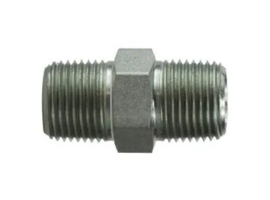 Reducing Hex Pipe Nipple, 1/2 in MPT x 1/4 in MPT, Steel